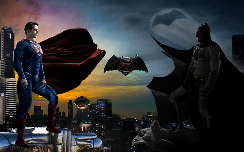 Superheroes Batman Vs Superman, art, battle, Batman, Superman, HD wallpaper