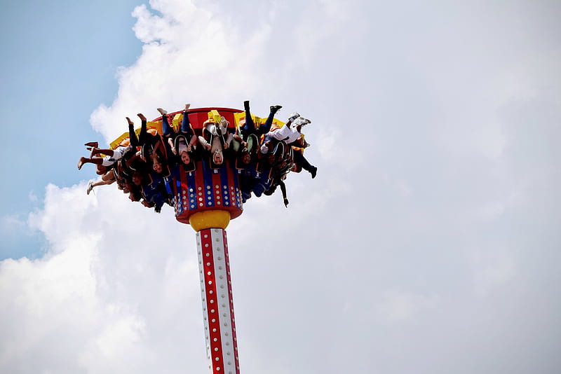 people riding on amusement park, HD wallpaper