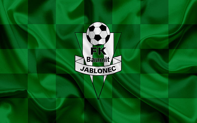 FC Jablonec, football club, Jablonec nad Nisou, Czech Republic, Jablonec emblem, logo, silk flag, Czech football championship, HD wallpaper
