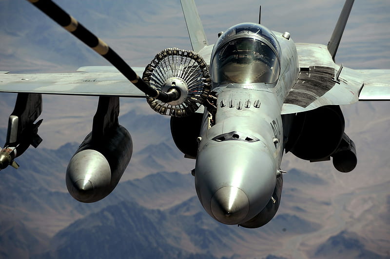 F/A-18 Hornet, aircraft, refuel, fa18, military, jet, hornet, HD wallpaper