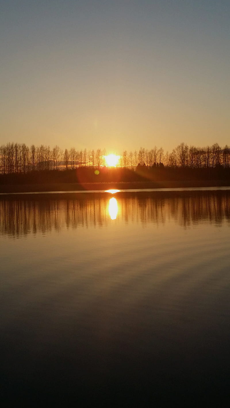 Sunset, finland, lake, HD phone wallpaper