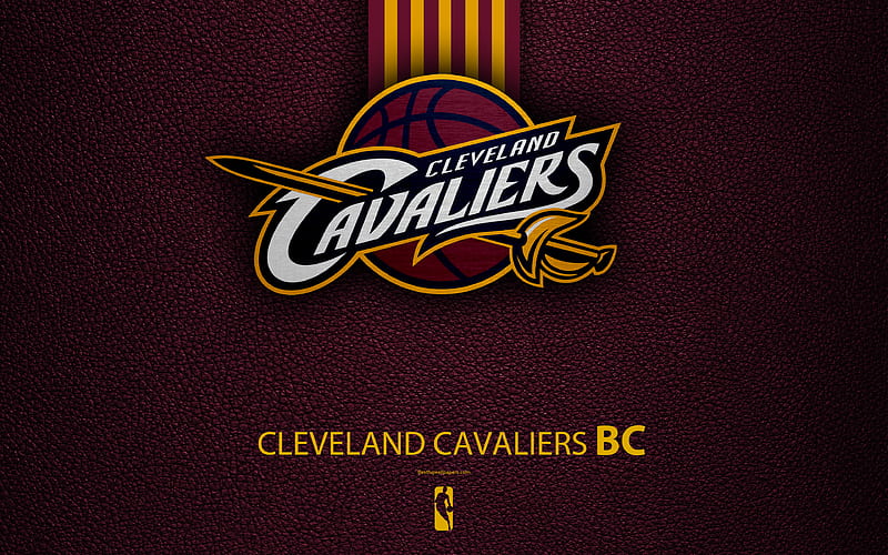 Cleveland Cavaliers logo, basketball club, NBA, basketball, emblem, leather texture, National Basketball Association, Cleveland, Ohio, USA, Central Division, Eastern Conference, HD wallpaper