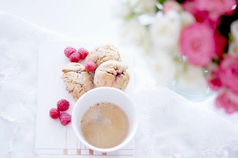 Good Afternoon , coffee, moments, relax, good afternoon, roses, break, dessert, HD wallpaper