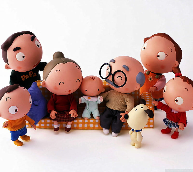 Happy Family, cartoon, kids, love, mouse, you, HD wallpaper | Peakpx