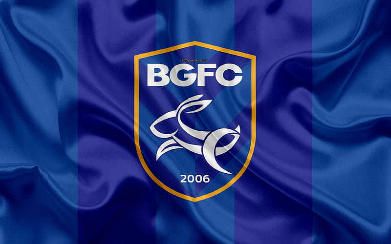 Bangkok Glass FC, BGFC logo, silk texture, Thai professional football club, blue flag, Thai League 1, Bangkok, Thailand, football, Thai Premier League, HD wallpaper