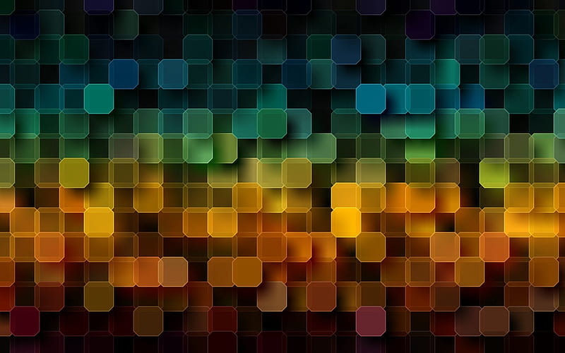 squares, creative, geometry, colorful spectrum, HD wallpaper