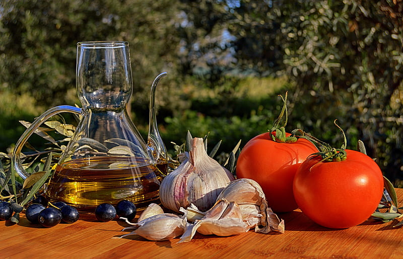 Food, Still Life, Garlic, Oil, Vegetable, HD wallpaper