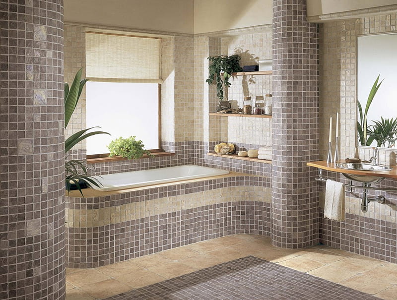 Luxurious Bathroom, bathroom, luxury bathroom, luxury, HD wallpaper