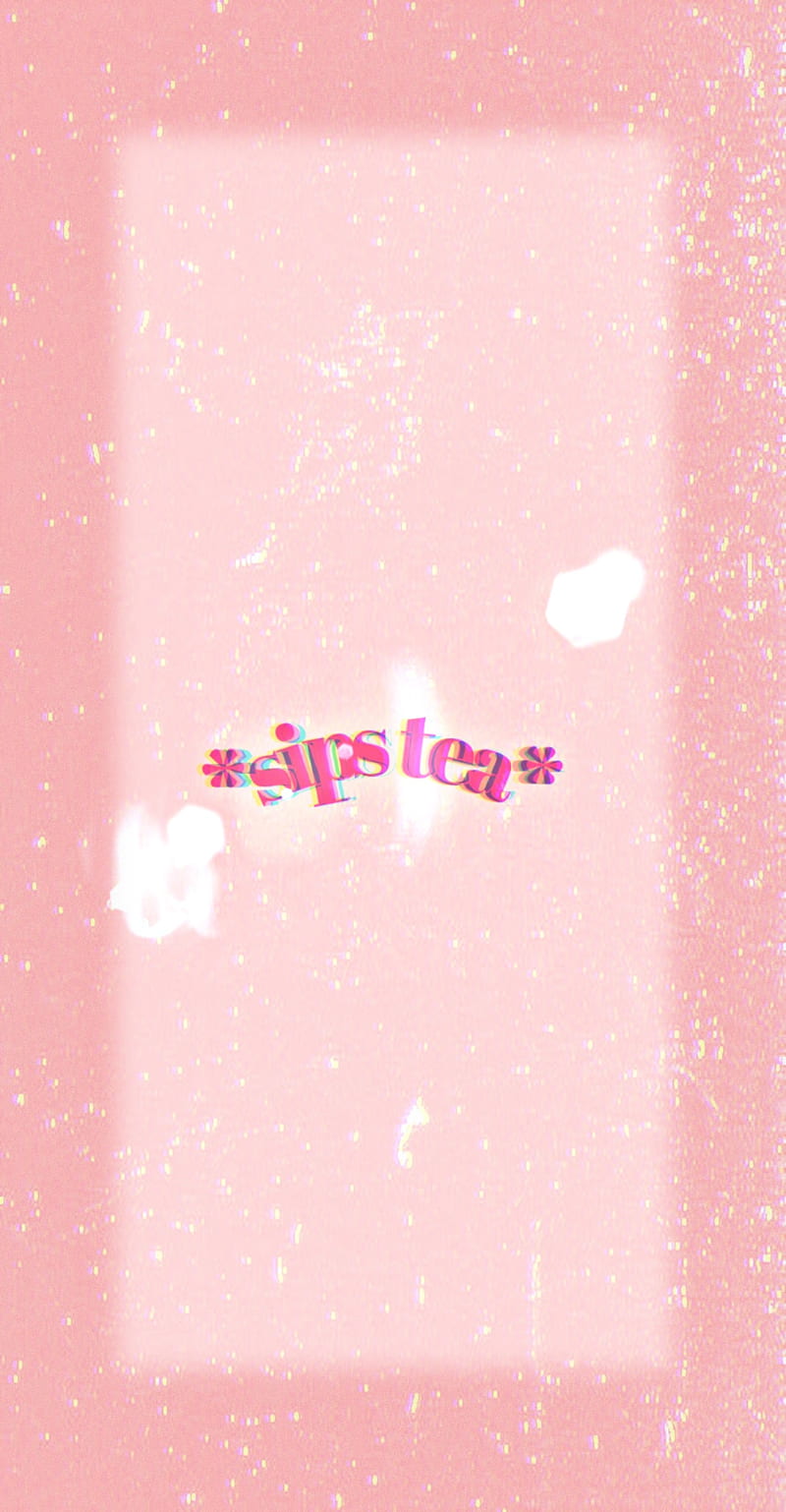 sips tea, aestetic, aesthetic, cute, modern, pink, HD phone wallpaper