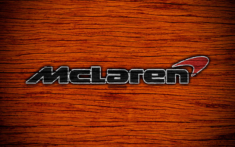 McLaren F1 Team logo, F1 teams, F1, Formula 1 wooden texture, Formula 1 2018, McLaren, HD wallpaper