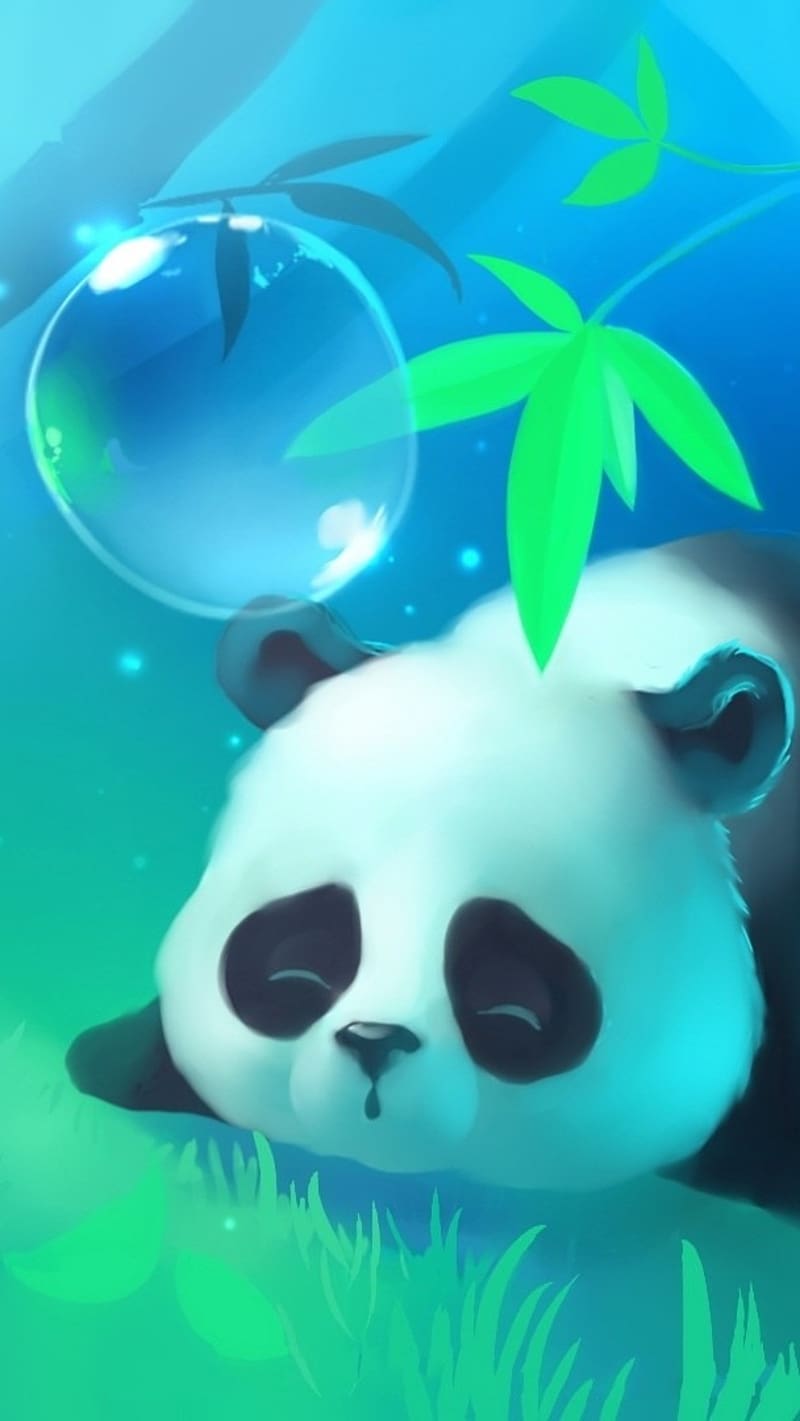 Panda Live, Sleeping, animal, art work, HD phone wallpaper