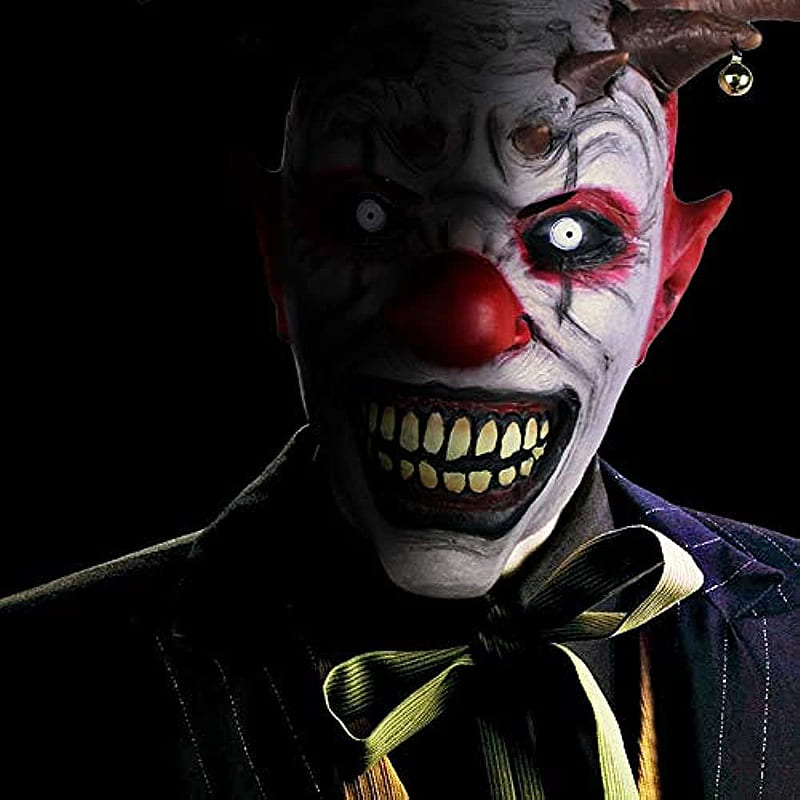 MOLEZU Jingle Jangle Clown Mask Halloween Costume Wickedly Grinning Horror Clown Mask Scary Clown Latex Face Cosplay Costume : Clothing, Shoes & Jewelry, Cool Clown Mask, HD phone wallpaper