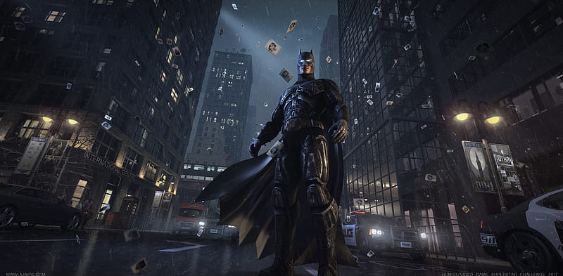 Batman Watching Gotham City, batman, superheroes, HD wallpaper