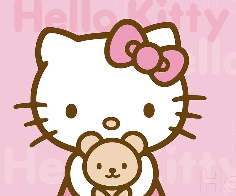 Hello Kitty hug, cute, hello kitty, anime, kitty, bear, hello, cat, HD  wallpaper | Peakpx