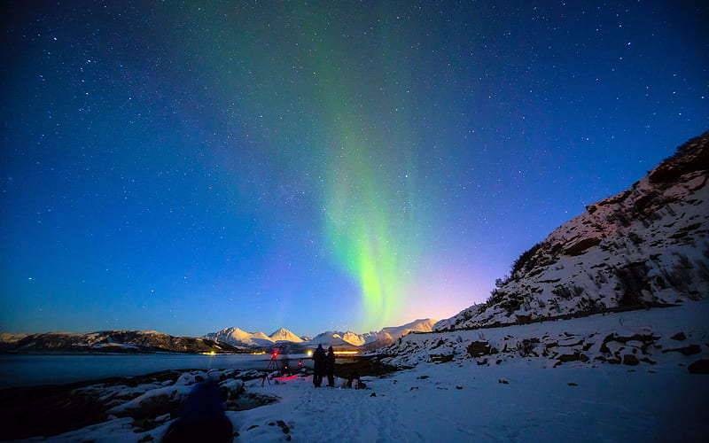 Beautiful Northern Lights Tromso Norway, HD wallpaper