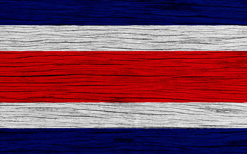 Flag of Costa Rica North America, wooden texture, Costa Rican flag, national symbols, Costa Rica flag, art, Costa Rica, HD wallpaper