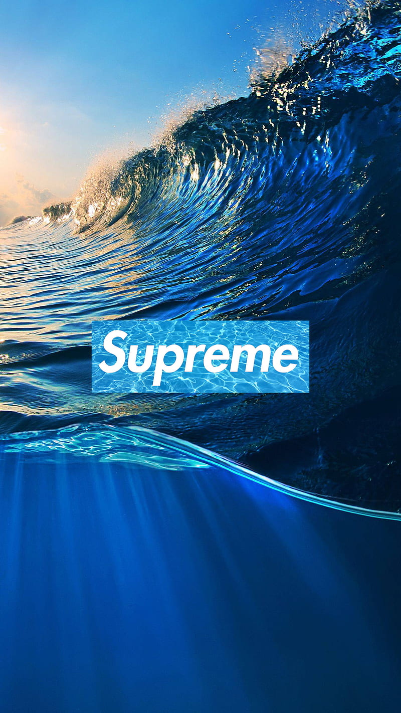Supreme Wave logos, marine, ocean, oceans, sea, waves, HD phone wallpaper