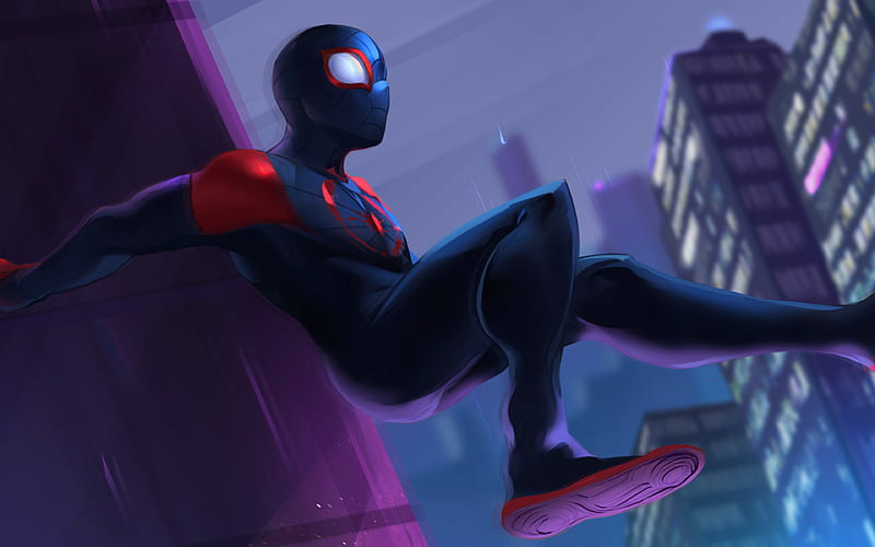Spiderman, fan art, 2018 movie, superheroes, Spider-Man Into the Spider-Verse, HD wallpaper