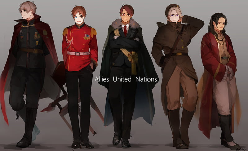 axis powers: hetalia, russia, china, france, allied forces, united states, Anime, HD wallpaper
