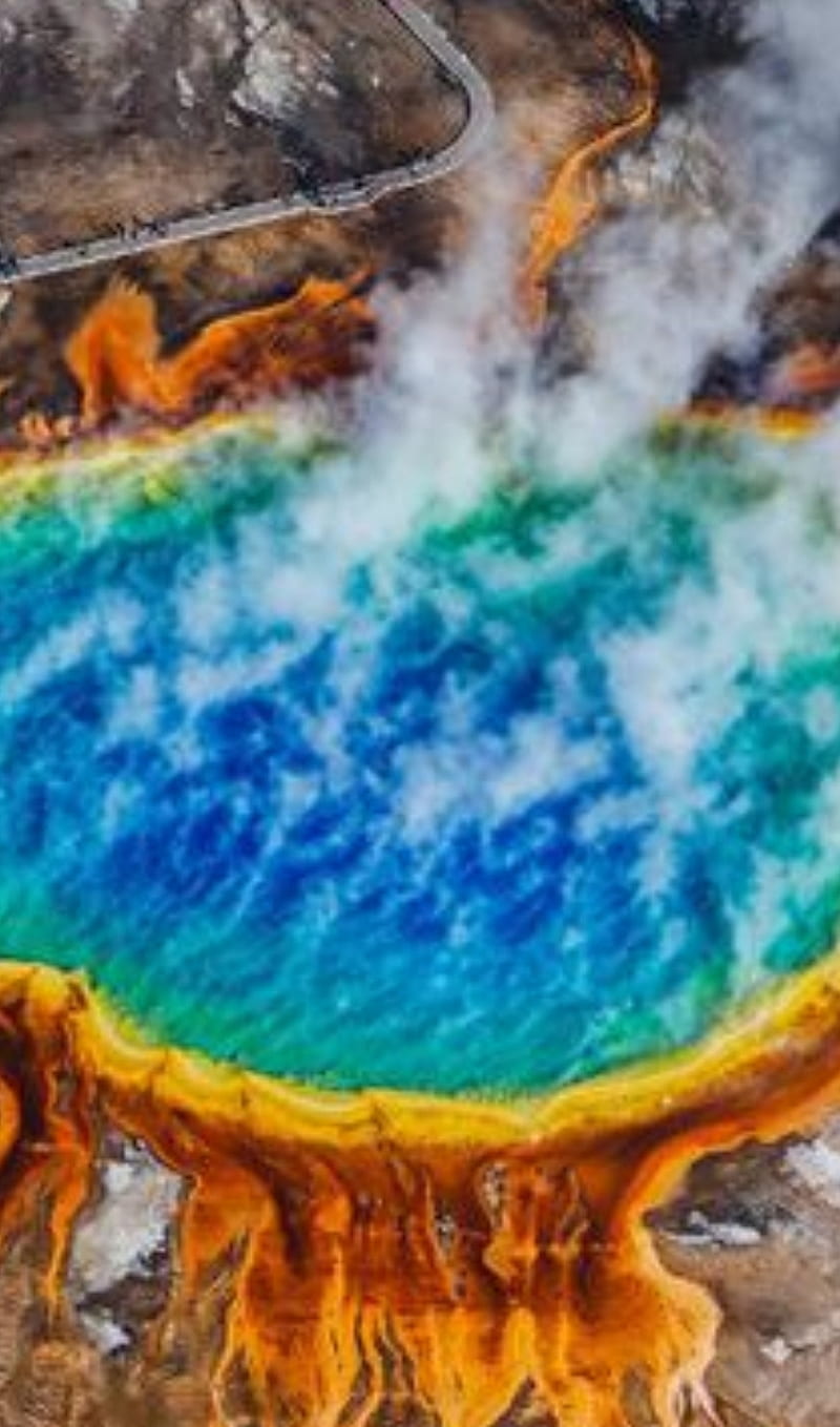 Yellowstone Caldera, color, volcano, HD phone wallpaper