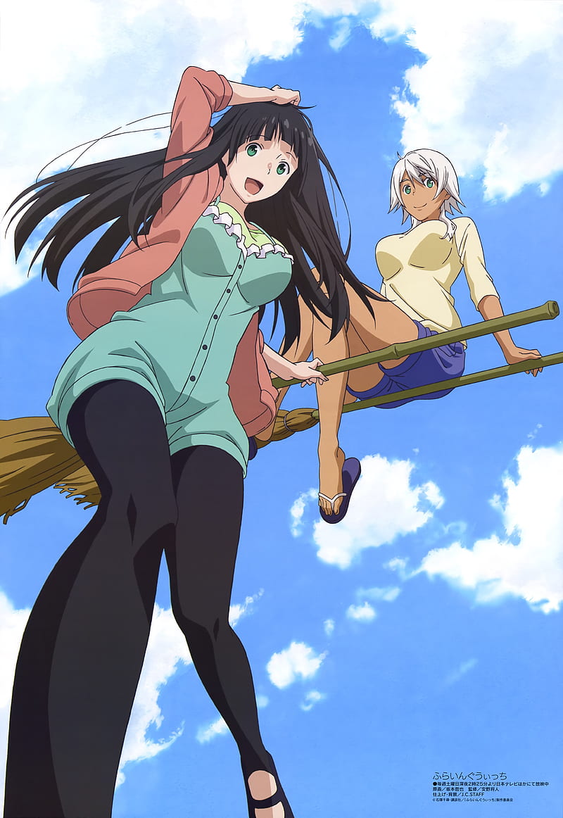 Flying Witch, anime girls, Makoto Kowata, Akane Kowata, HD phone wallpaper
