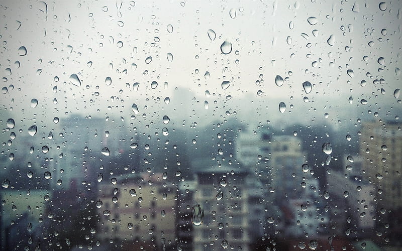 rain drops, buildings, urban, mood, cozy, City, HD wallpaper