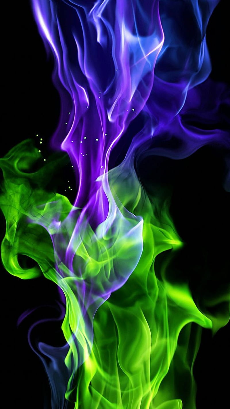 Green Purple and Blue Liquefied Swirl Art by lonewolf6738