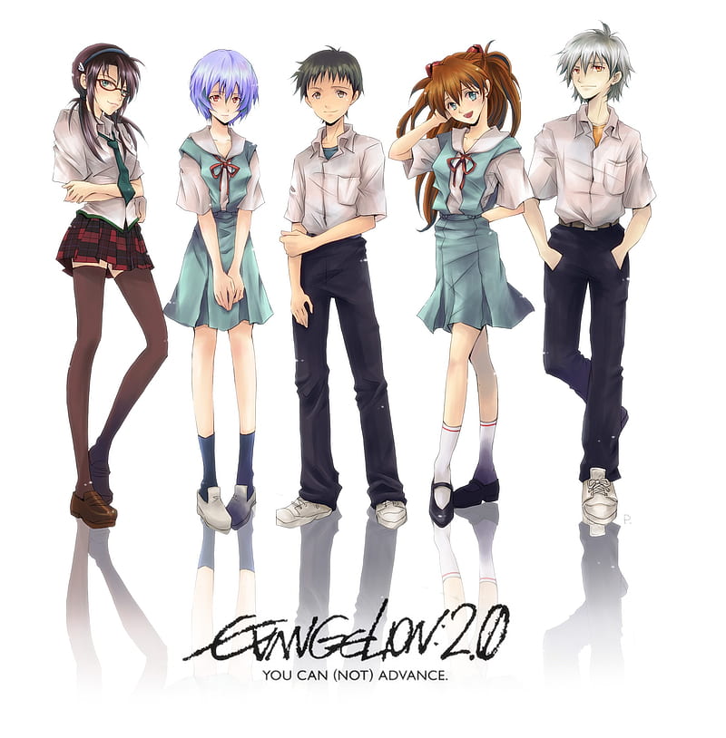 Neon Genesis Evangelion, Asuka Langley Soryu, Ayanami Rei, Ikari Shinji, Kaworu Nagisa, Makinami Mari, Makinami Mari Illustrious, HD phone wallpaper
