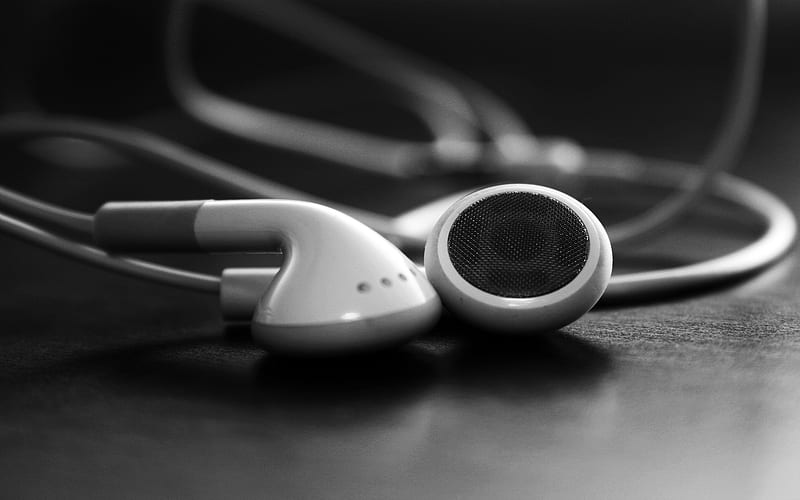 Lost in music, earphones, abstract, music, HD wallpaper