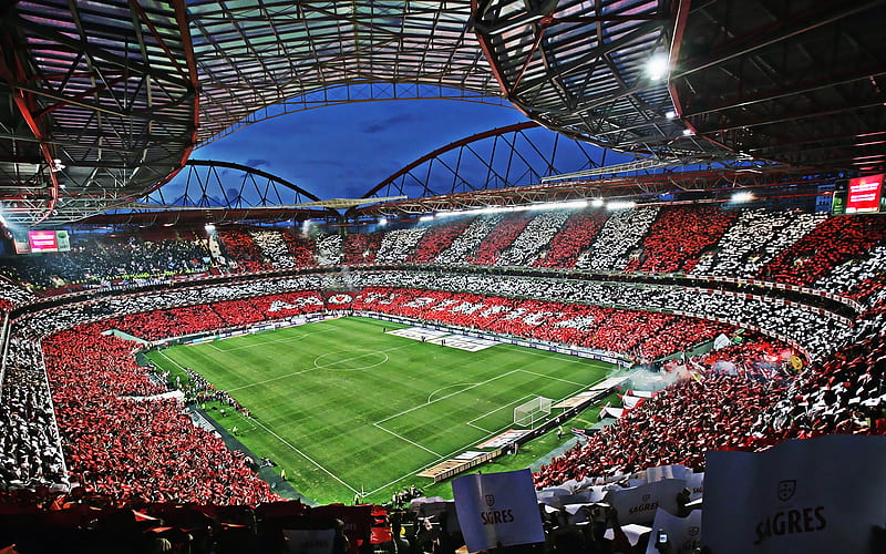 Benfica Stadium, fans, Estadio da Luz, full stadium, match, football stadium, soccer, Benfica arena, Lisbon, Portugal, Portuguese stadiums, HD wallpaper