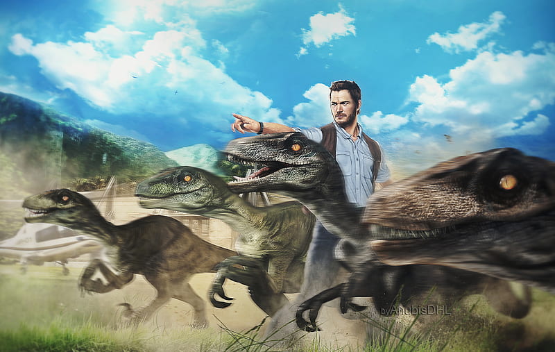 Chris Pratt Raptors Squad Artwork, chris-pratt, artwork, artist, digital-art, HD wallpaper