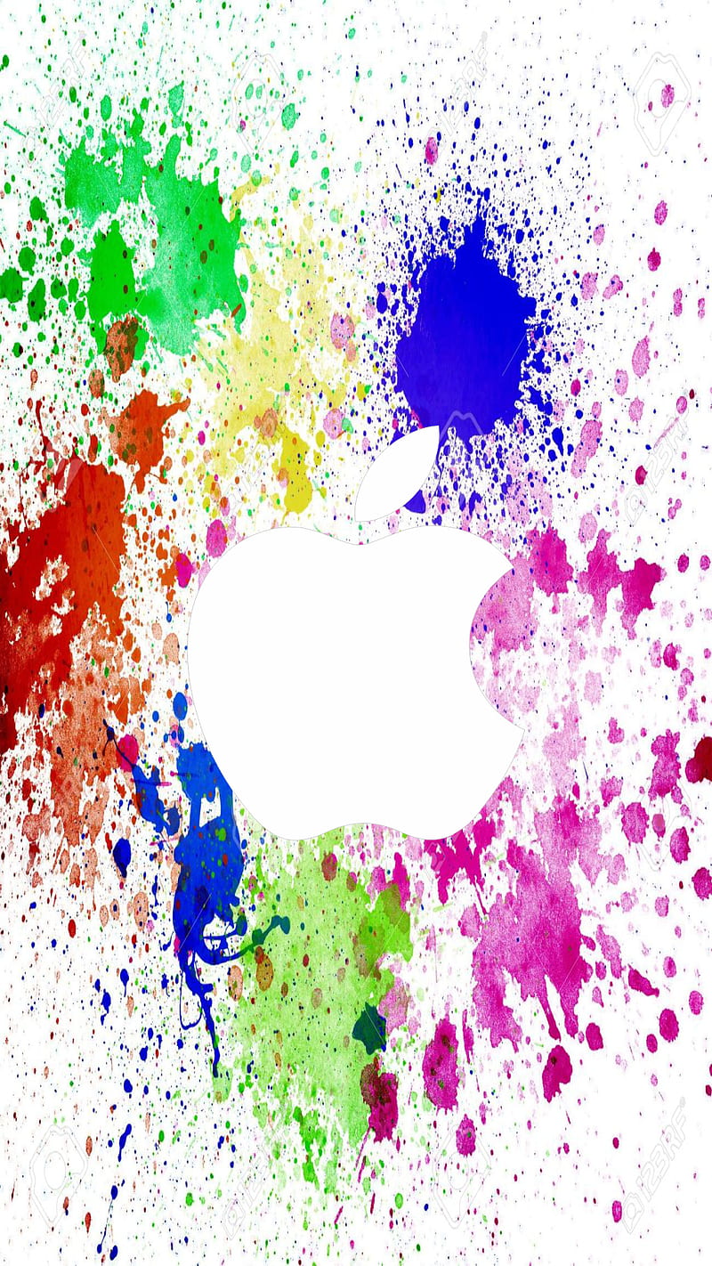 colorfull apple, blue, colors, green, iphone, ping, red, white, yellow, HD phone wallpaper