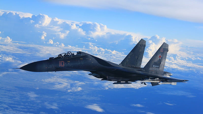 fighter, sky, su-35, istrebitel, aircraft, dry, missiles, HD wallpaper