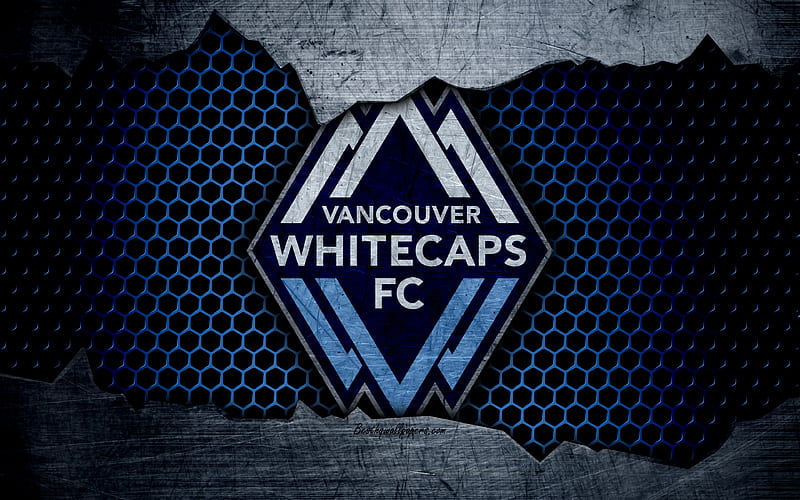 Vancouver Whitecaps logo, MLS, soccer, Western Conference, football club, USA, grunge, metal texture, Vancouver Whitecaps FC, HD wallpaper