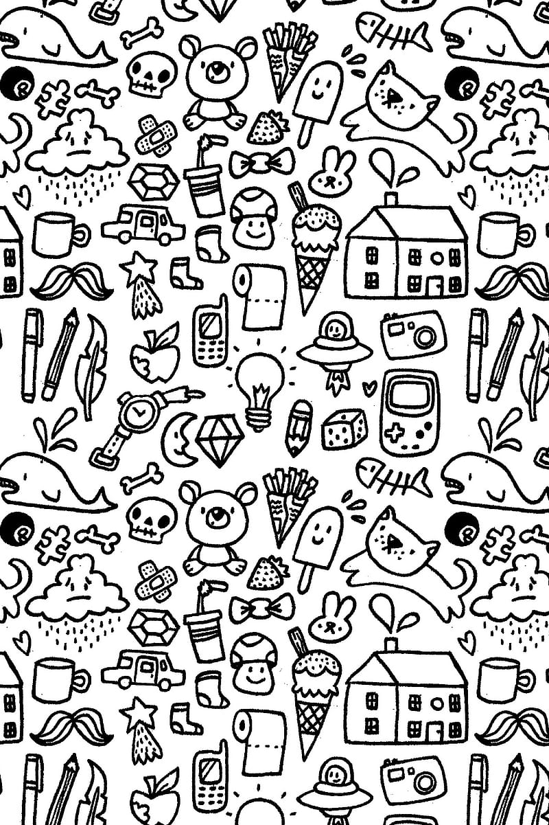 Free Vector | Galaxy mobile wallpaper cute doodle style