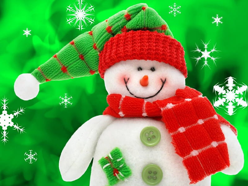 'Christmas Snowman', dolls, hats, happiness, xmas trees, love four seasons, attractions in dreams, creative pre-made, most ed, digital art, xmas and new year, mixed media, snowflakes, decorations, winter holidays, scarf, celebrations, HD wallpaper