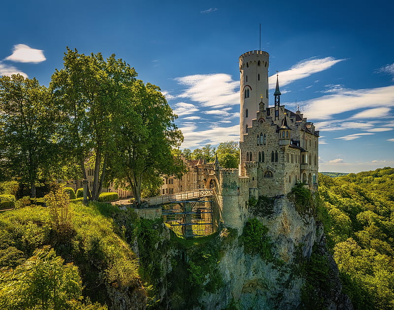 Castles, Lichtenstein Castle (Württemberg), Castle, Germany, HD wallpaper