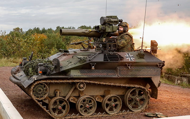 Wiesel 1 TOW, caterpillar fighting vehicle, anti-tank missile, German Army, Wiesel AWC, HD wallpaper