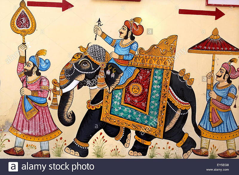 Traditional Indian Rajasthani Wall Painting Elephant Stock Vector (Royalty  Free) 1895872981 | Shutterstock