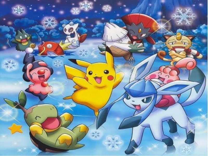 Another snowy day, video games, pokemon, pokemon , pikachu, HD wallpaper