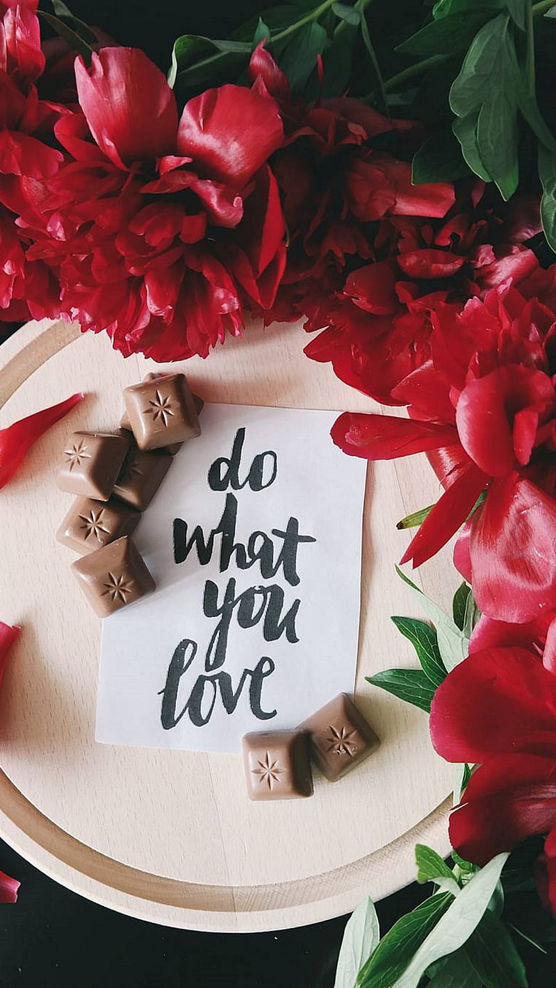 Do What You Love , chocolate, text, inscription, inspirational, quote, do what you love, HD phone wallpaper