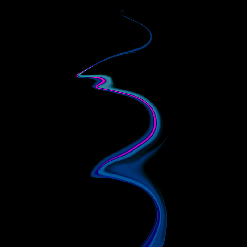 wave liquid line, black, digital, flow, fluid, interweaving, modern, pattern, smoke, HD phone wallpaper