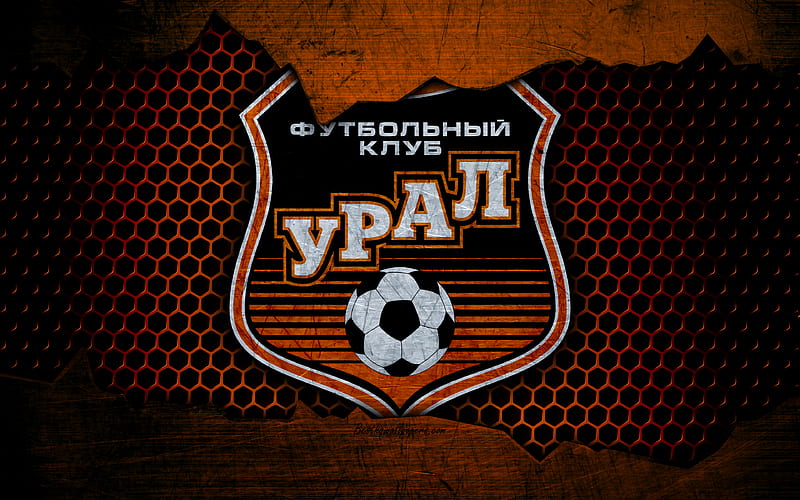Ural logo, Russian Premier League, soccer, football club, Russia, grunge, metal texture, Ural FC, HD wallpaper