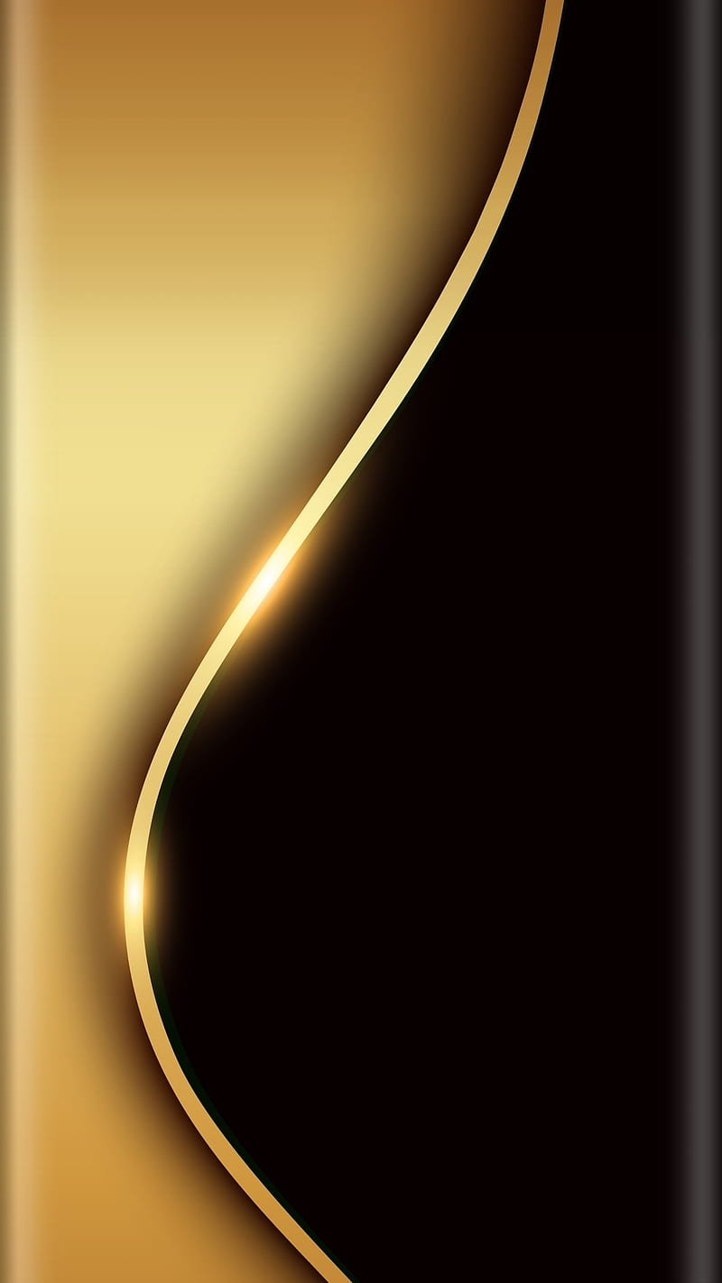 Abstract, beayty design, black, edge style, gold, s7, HD phone wallpaper