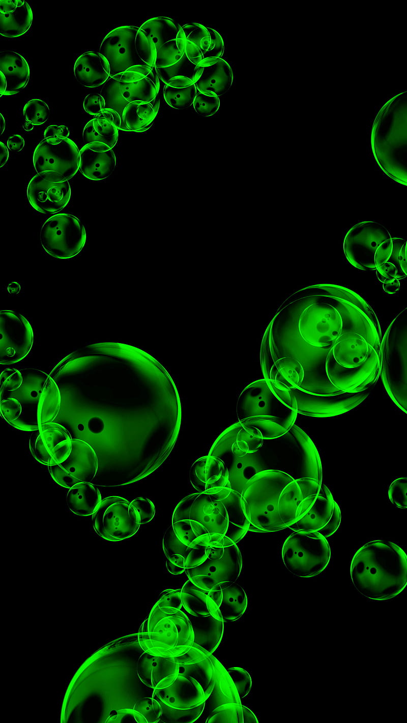Green Bubbles, abstract, iphone, iphone7plus, HD phone wallpaper