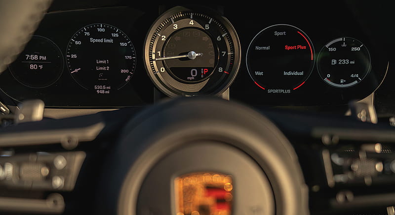 2021 Porsche 911 Targa 4S (Color: Racing Yellow) - Instrument Cluster , car, HD wallpaper