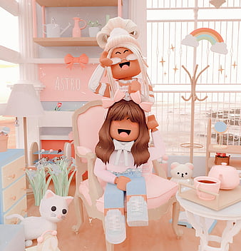 Pastel Besties, aesthetic, android, friends, iphone, pink, roblox, roblox gfx, tiktok, HD mobile wallpaper