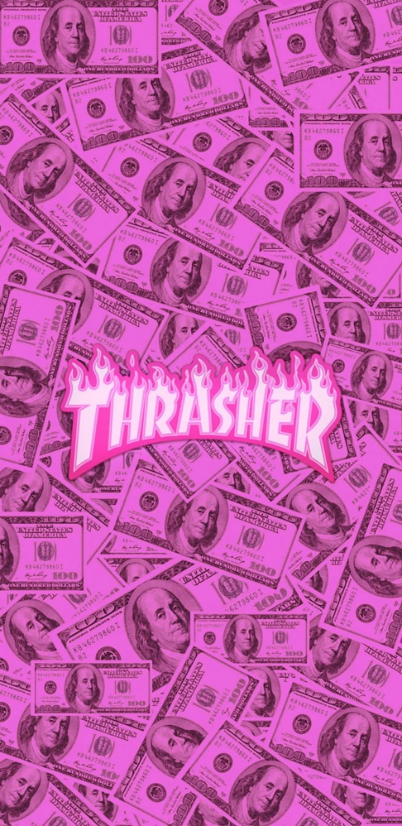 Pink thrasher , aesthetic, money, HD phone wallpaper