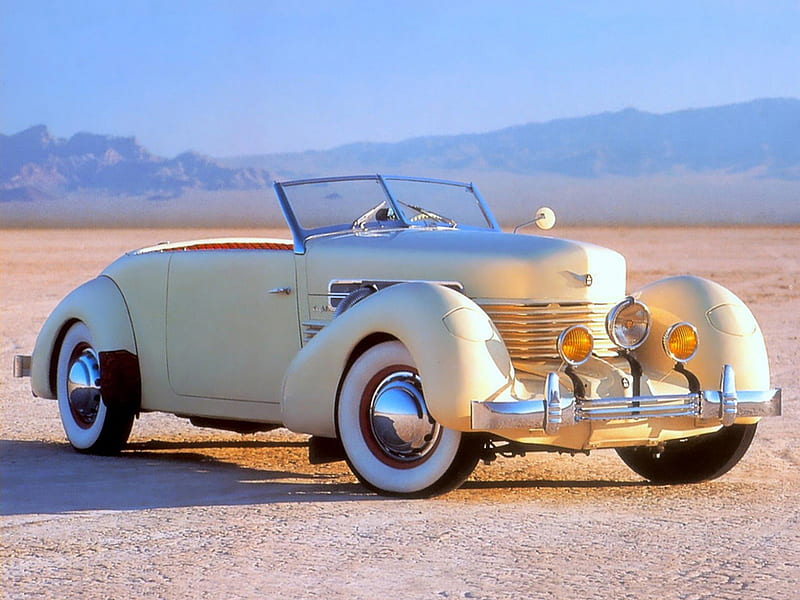 Wonderful Car, oldtimer, hills, desert, convertible, landscape, HD wallpaper