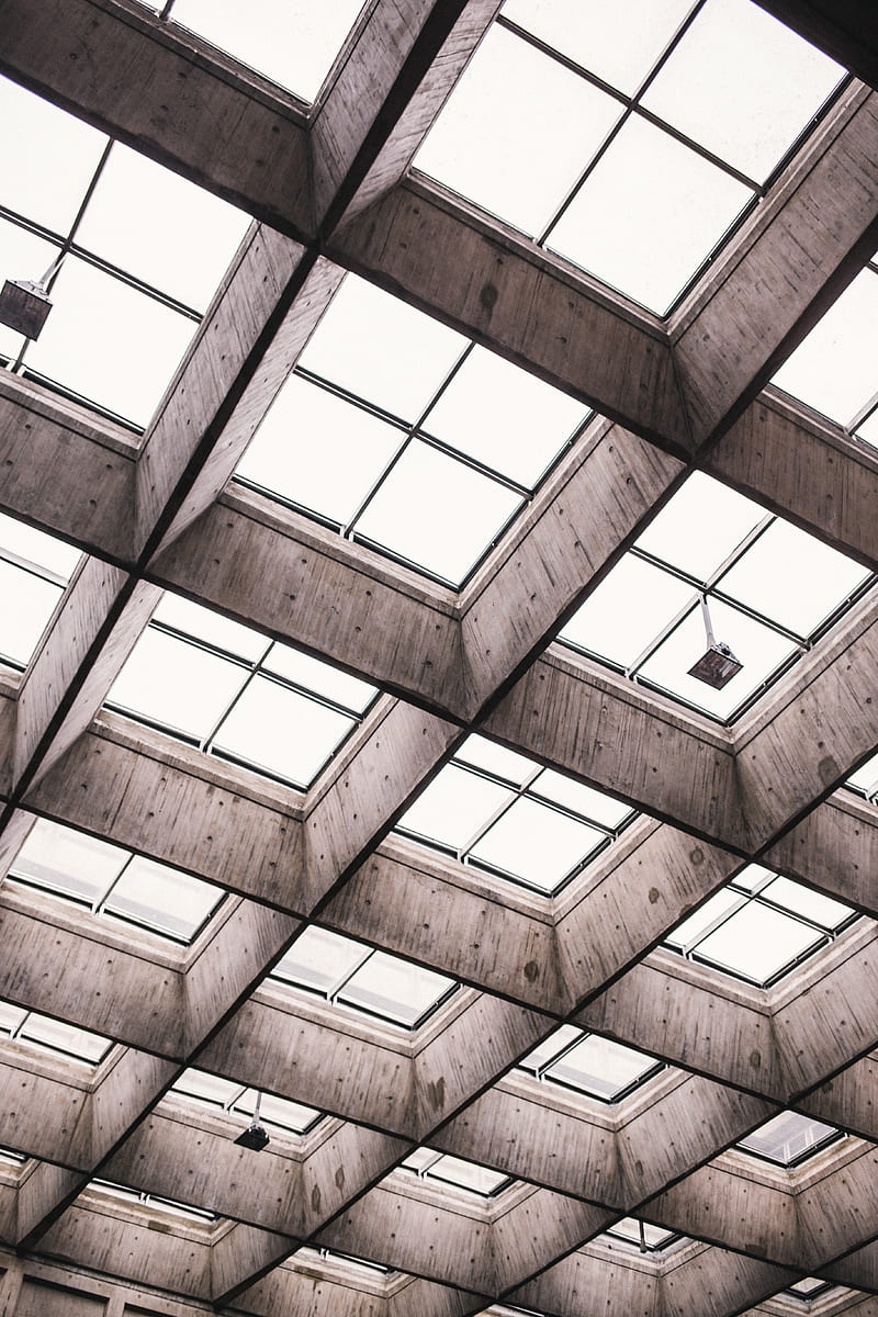 ceiling, architecture, interior, geometry, symmetry, HD phone wallpaper